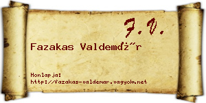 Fazakas Valdemár névjegykártya